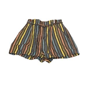 Forever 21 Striped High Waist Tie Short Size Small